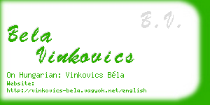 bela vinkovics business card